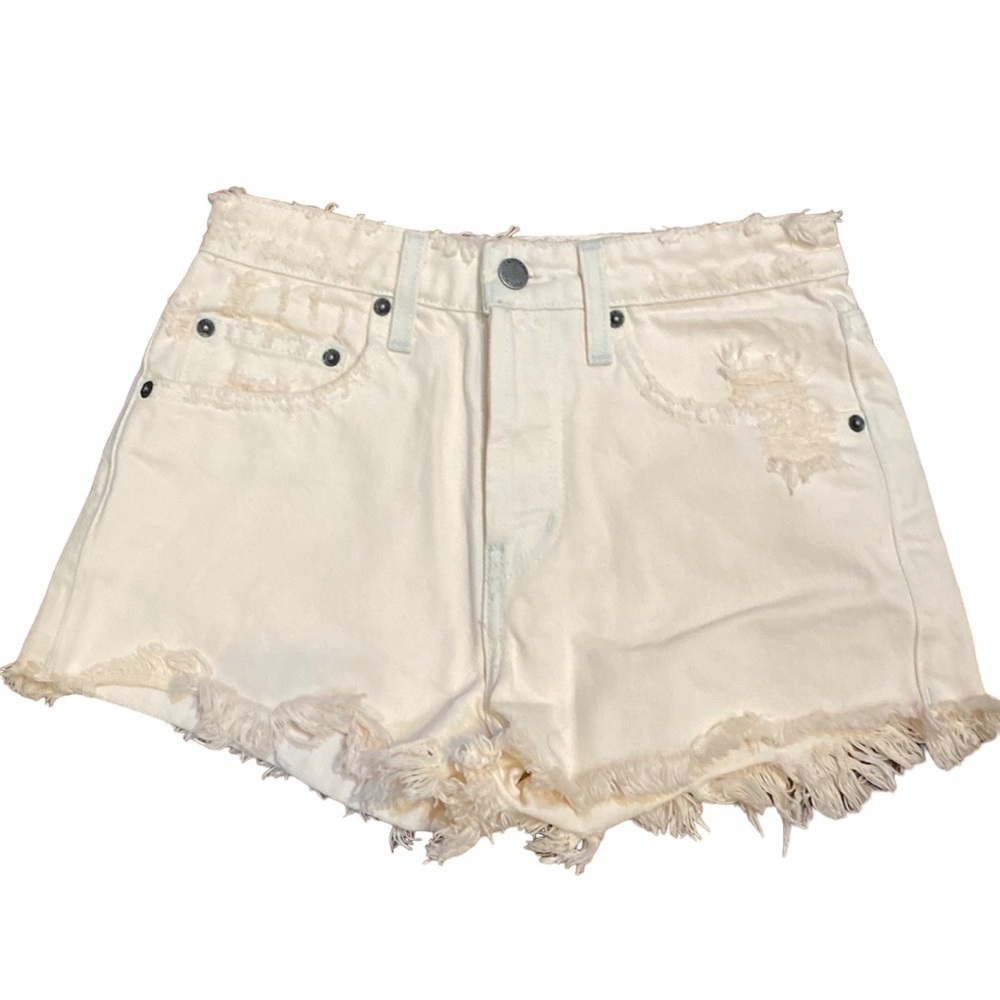 Carmar Denim Shorts Sz 24 4 Pockets Zip Buttons Closing Distress Light Pink Jean